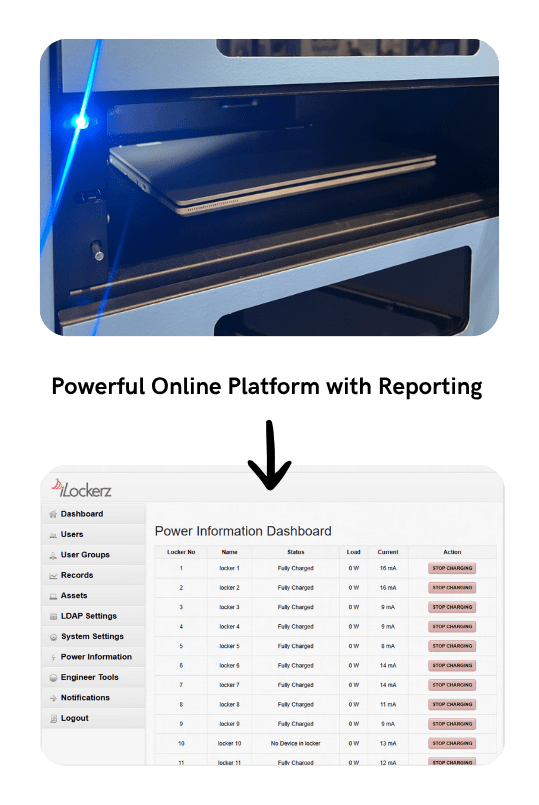 Laptop Loan Lockers Powerful Online Platform with Reporting