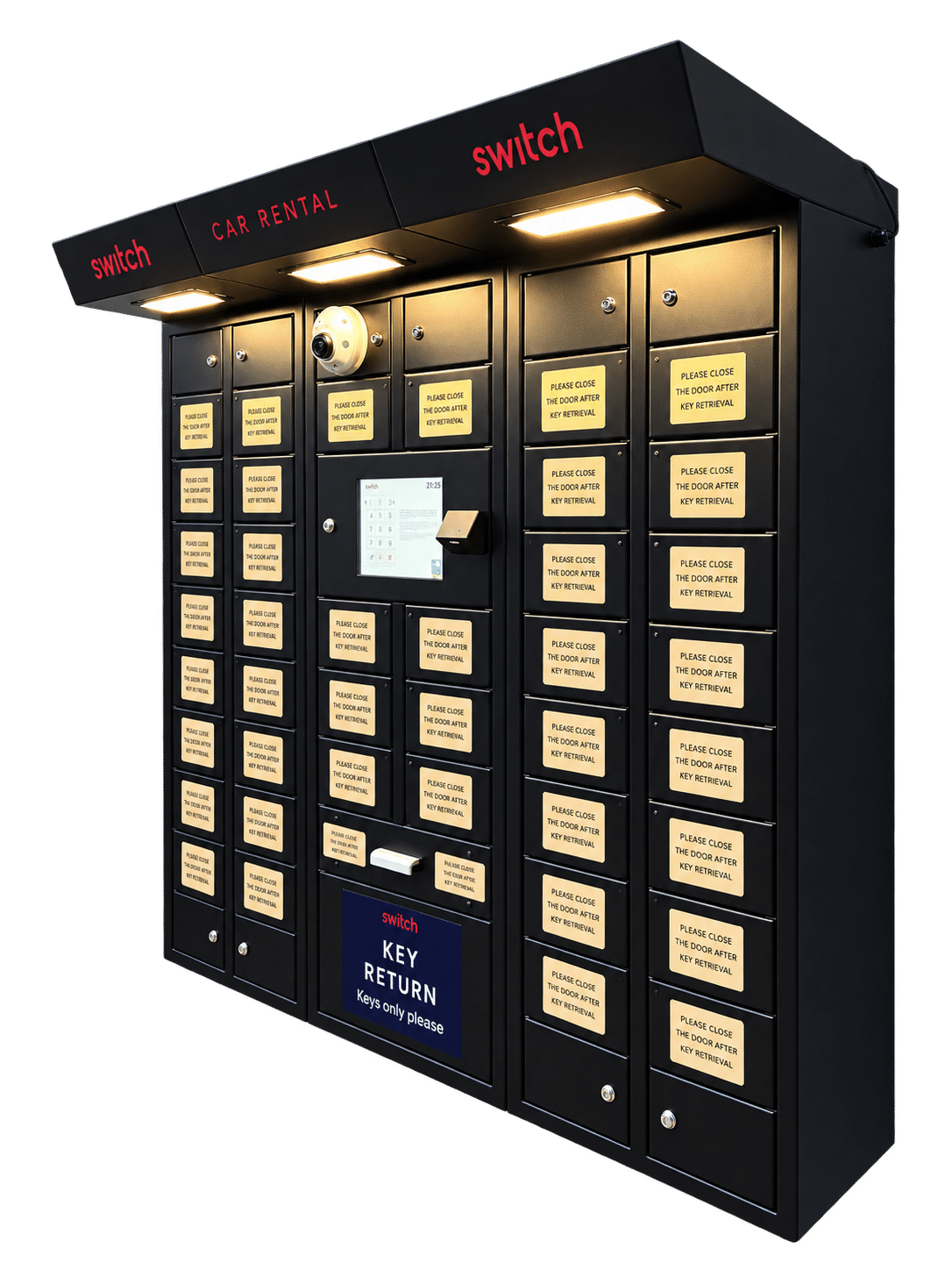 Black Car Rental Key Return Kiosk